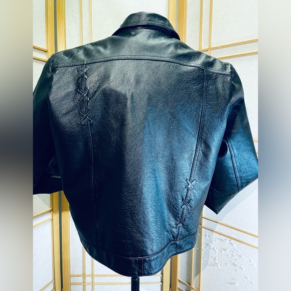Black Leather Jacket Womens size L - Picture 4 of 10